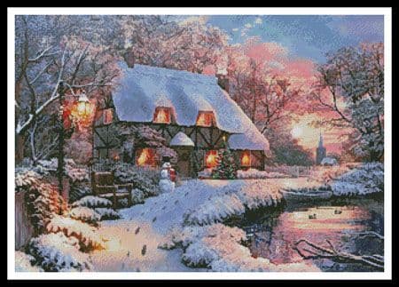 Winter Cottage by Artecy printed cross stitch chart